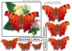 Orange Butterfly Twisted Pyramid Card Top
