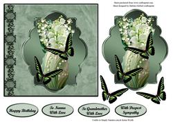Lily of the Valley Vase & Butterfly Card Top & Decoupage