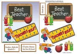 Teachers Make the Grade Card Top with Decoupage