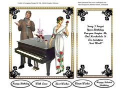 Mr. Piano Man Sorry I Forgot Your Birthday Card Top & Insert
