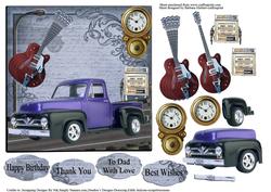 Time to Travel in My 55 Ford Truck & Decoupage