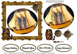 Ship with Imitation Layers & Decoupage