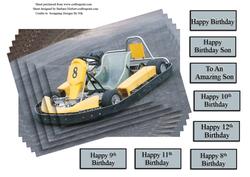 Go Cart Yellow 8 Twisted Easy Card Topper