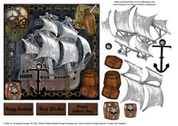 Dry Docked Steampunk Ship & Decopage