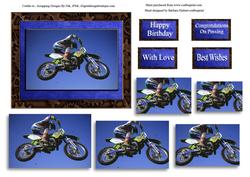 Motor Cross Racer Pyramid Card Topper