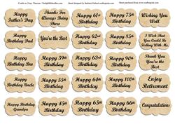 Brown Sentiment Tags & Age Birthday Tags