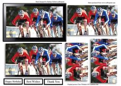 Speed Bike Race Pyramid Card Topper