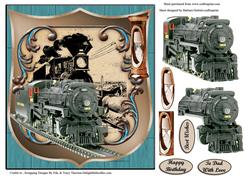 Ghost Train Hour Glass Time Travel & Decoupage