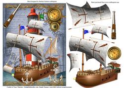 Time to Sail Two with Decoupage