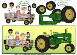 Reading About the Farm Hay Ride Card Topper & Decoupage