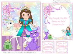 Princess Stars & Smiles Quick & Easy Card Topper & Insert