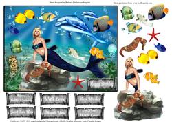 Under the Sea Mermaid with Fish Decoupage