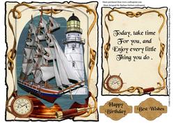 Scenic Glass Dome Ship & Insert Quick Card Topper