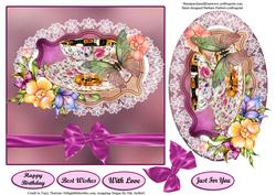 Butterfly Teacup & Easy Decoupage Card Topper