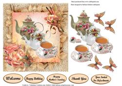Join Me for a Cup of Tea Card Topper & Decoupage