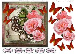 Time for Roses & Butterflies Card Topper & Decoupage