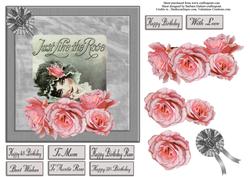 Dedicated to Roses Card Topper & Decoupage
