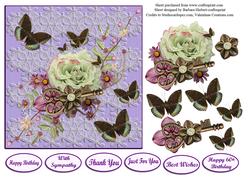 A Single Rose & Key Card Topper & Decoupage