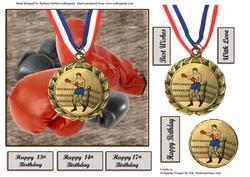 Boxing Birthday Card Topper & Decoupage