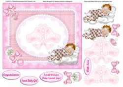 Pink Butterfly Baby Feet Topper & Decoupage