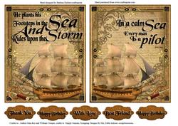 Foot Steps and a Calm Seas Quick and Easy Toppers