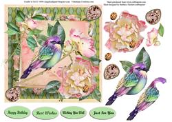 Pretty Jewel Bird Card Topper & Decoupage