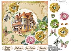 This Old House Card Topper & Decoupage