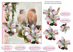 Blossums & Birds with Flower Decoupage