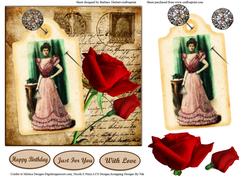 Old Post Card & Vintage Tag & Decoupage