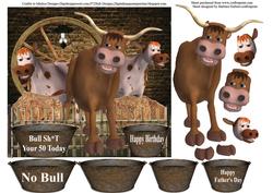 No Bull Card Topper & Decoupage