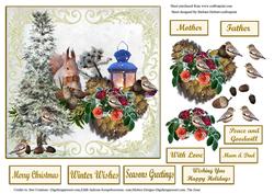 Nature's Christmas Card Topper & Decouapge