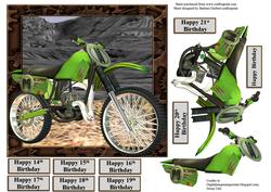 Dirt Bike Card Topper & Decoupage