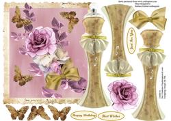 Fancy Dress Over the Edge & Flower & Butterfly Decoupage