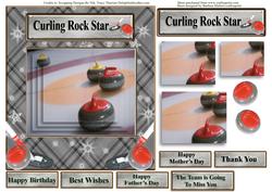 Curling Rock Star Card Topper & Decoupage & Pyramids