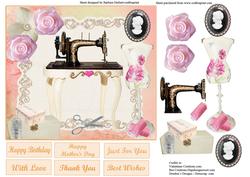 Sewing Room Card Topper & Decoupage
