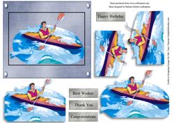 Kayak Water Sports Pyramid Card Topper