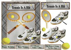Tennis is a Hit Card Topper & Decoupage