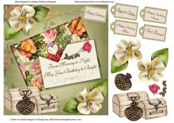 Just a Birthday Note Card Topper & Decoupage