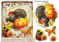 Happy Turkey Day Card Topper & Decoupage