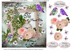 Take Time to Smell the Flowers Card Topper & Decoupage