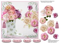 Rain Boot & Flowers Card Topper & Decoupage