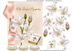 White Lily Symapathy Topper & Decoupage