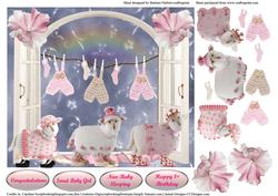 Counting Sheep Baby Card Topper & Decoupage