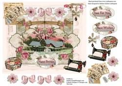 Three Ladies Sewing Shop Topper & Decoupage