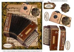 Old Time Music Card Topper & Decoupage