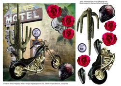 Biker & No Vacancy Topper & Decoupage