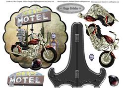 Motorcycle Plate & Stand & Decoupage