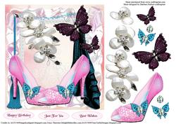 Jewels with Shoes & Butterfies Topper & Decoupage