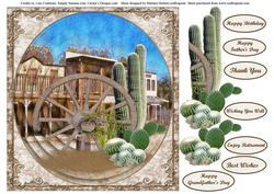 Deserted Western Town Topper & Decoupage