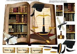 Graduate of Law Book Topper & Decoupage & Pyramid